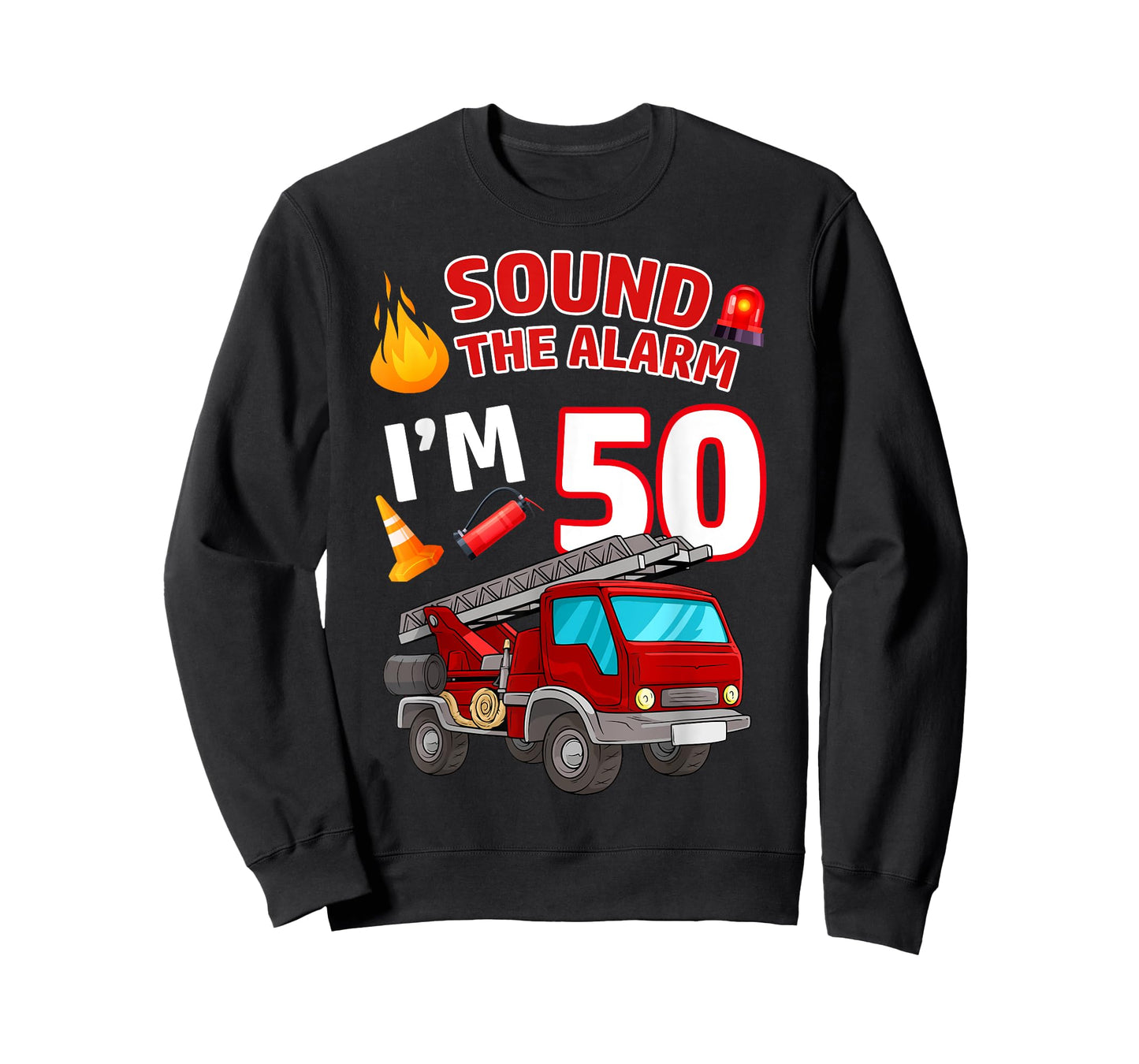 Fire Truck 50th Birthday Firefighter Fireman 50 Year Old T-Shirt
