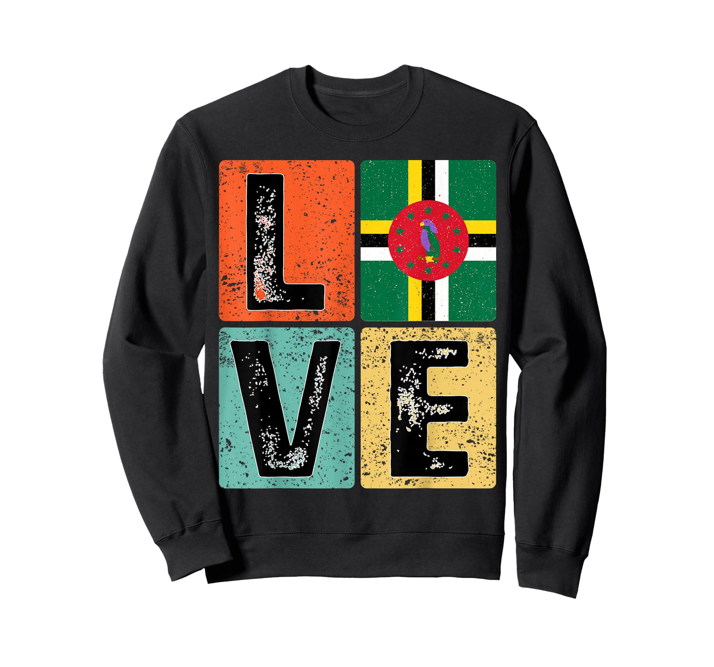 Vintage Retro I Love Dominica Flag for Dominican Pride Gift T-Shirt