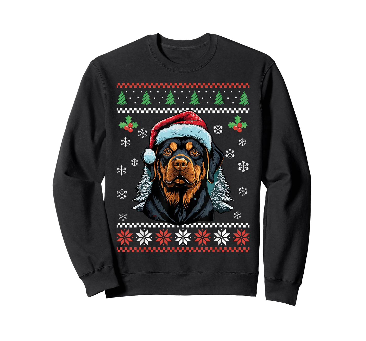 Rottweiler Dog Ugly Christmas Sweater Xmas For Adults Kids T-Shirt