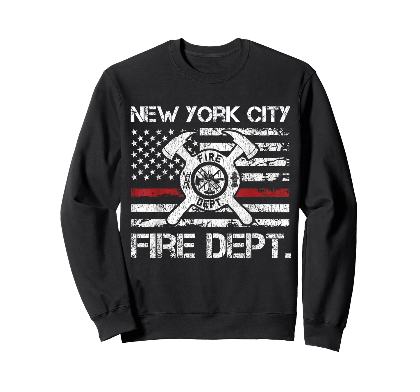 New York City NYC Fire Department Thin Red Line Fireman T-Shirt