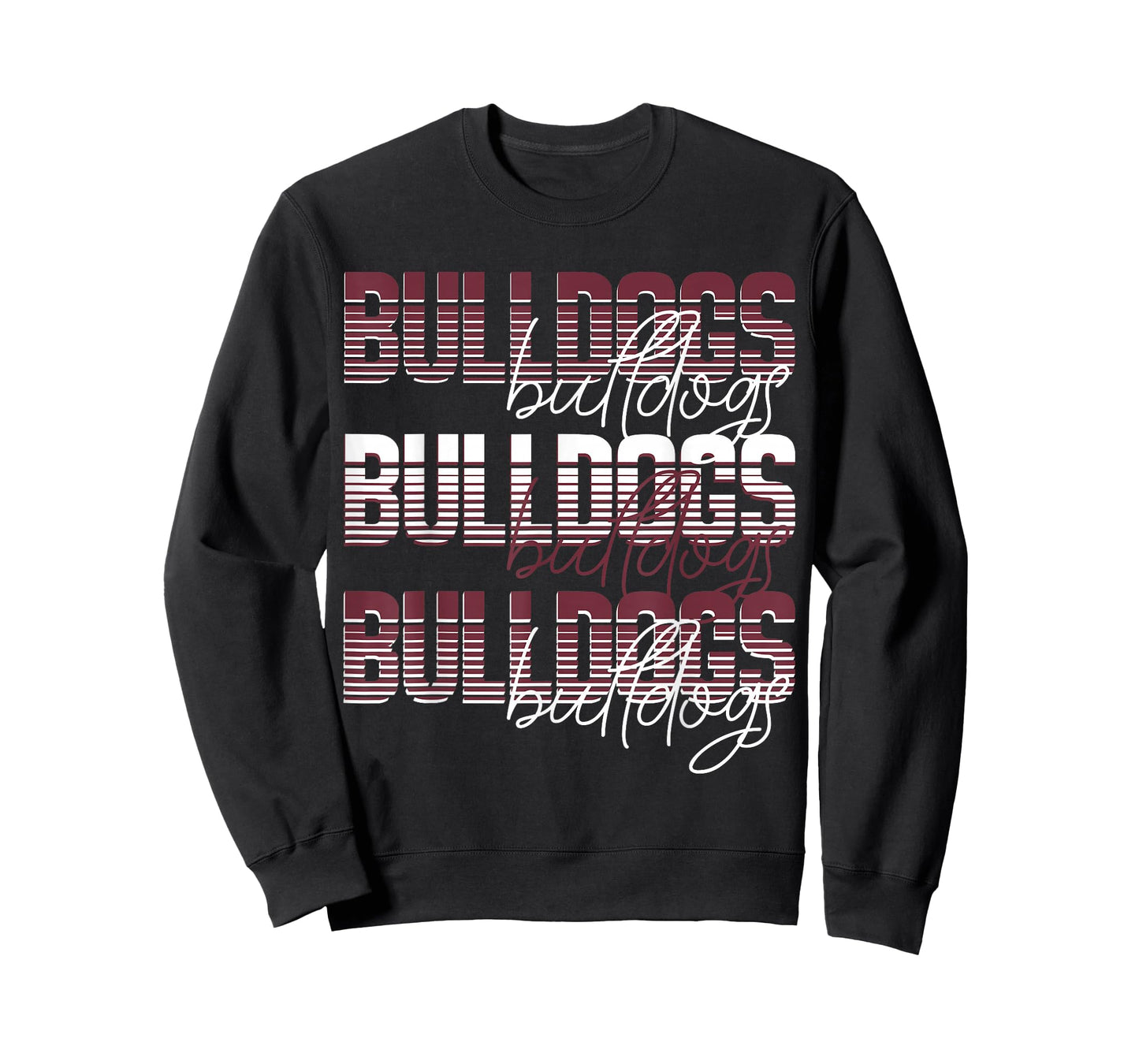 Bulldogs School Spirit Maroon Bulldog Pride Game Day Mascot T-Shirt