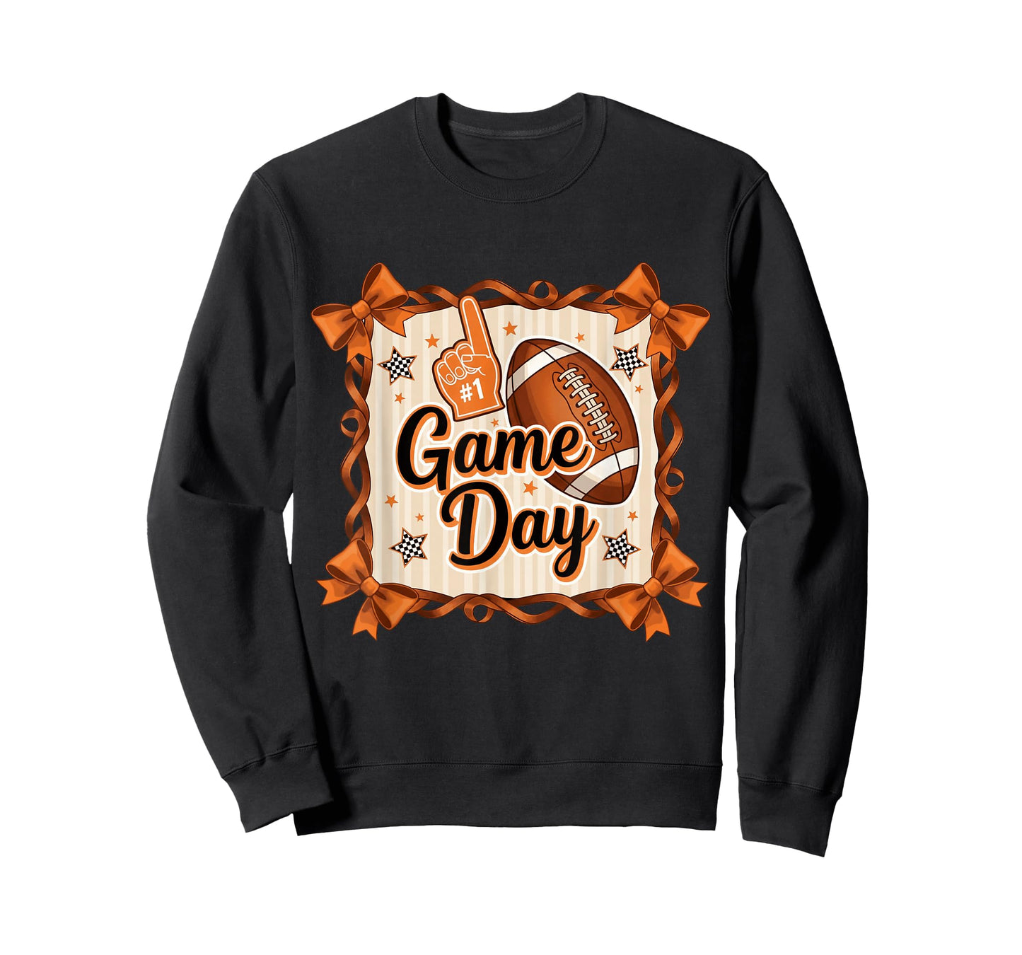 Game Day Football Season Football Bow Girls Women T-Shirt
