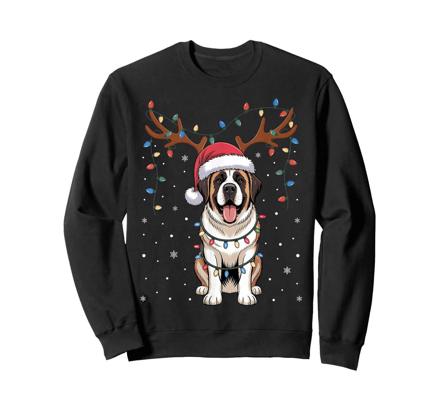 Christmas Saint Bernard Dog Santa Reindeer Xmas Pet Dogs T-Shirt