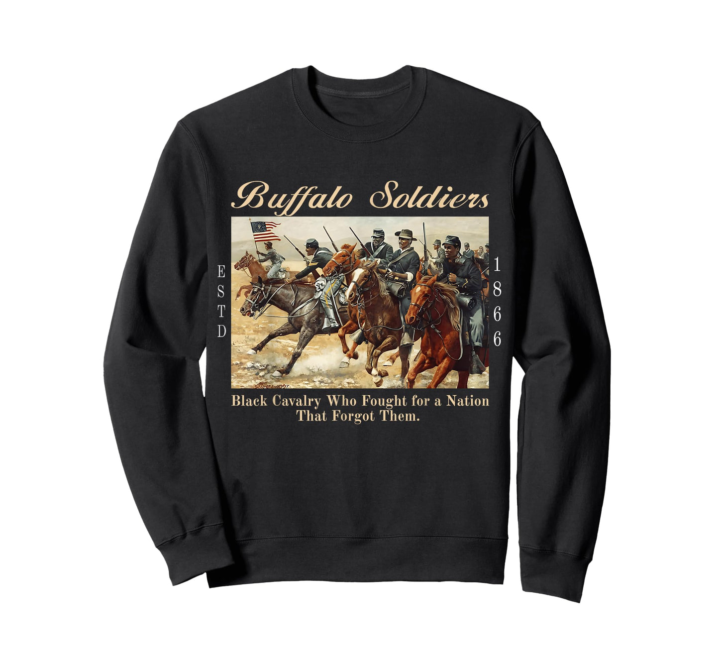African American Black History Military USA Buffalo Soldiers T-Shirt