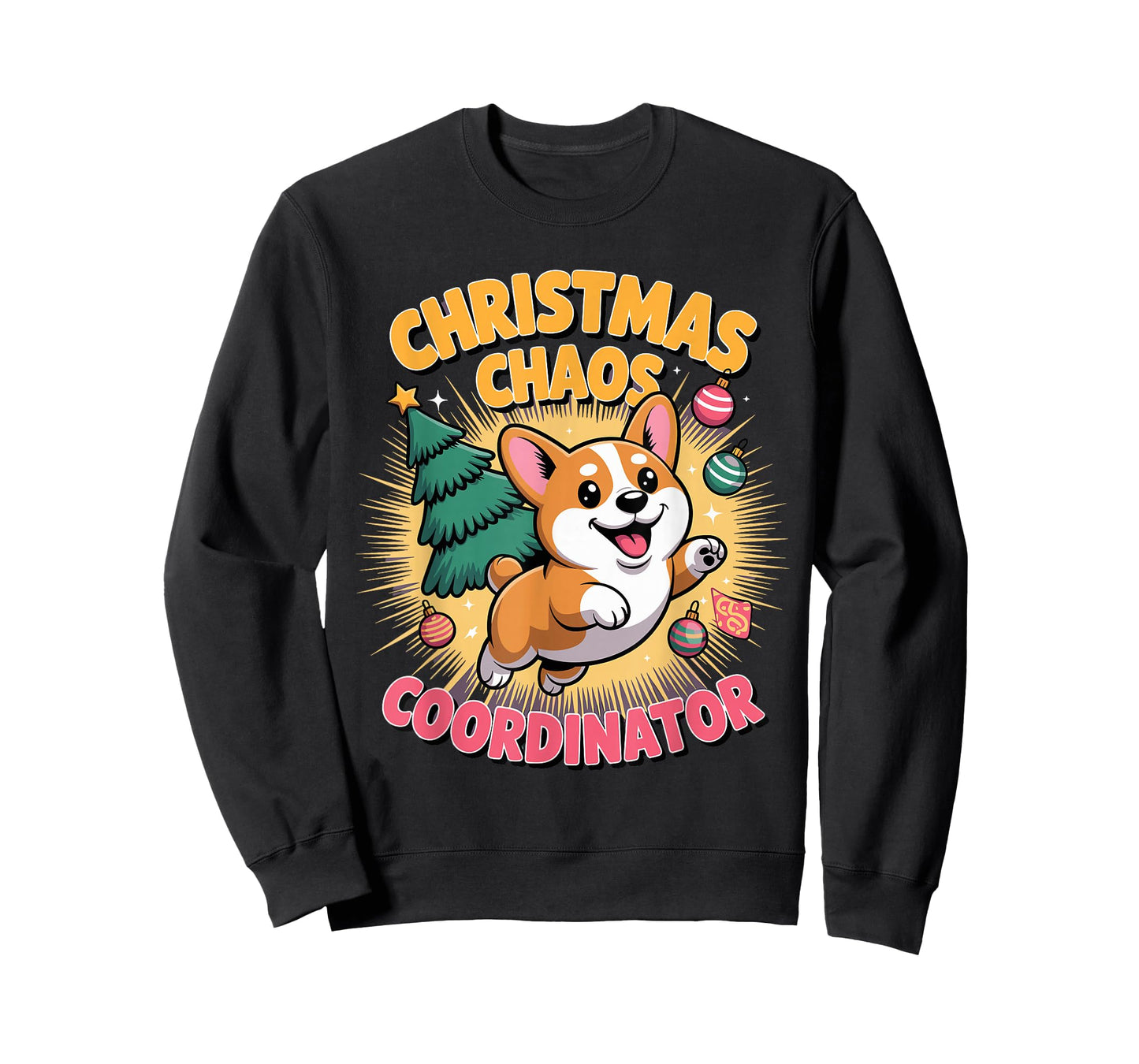 Christmas Chaos Coordinator Xmas Puppy Funny Corgidor T-Shirt