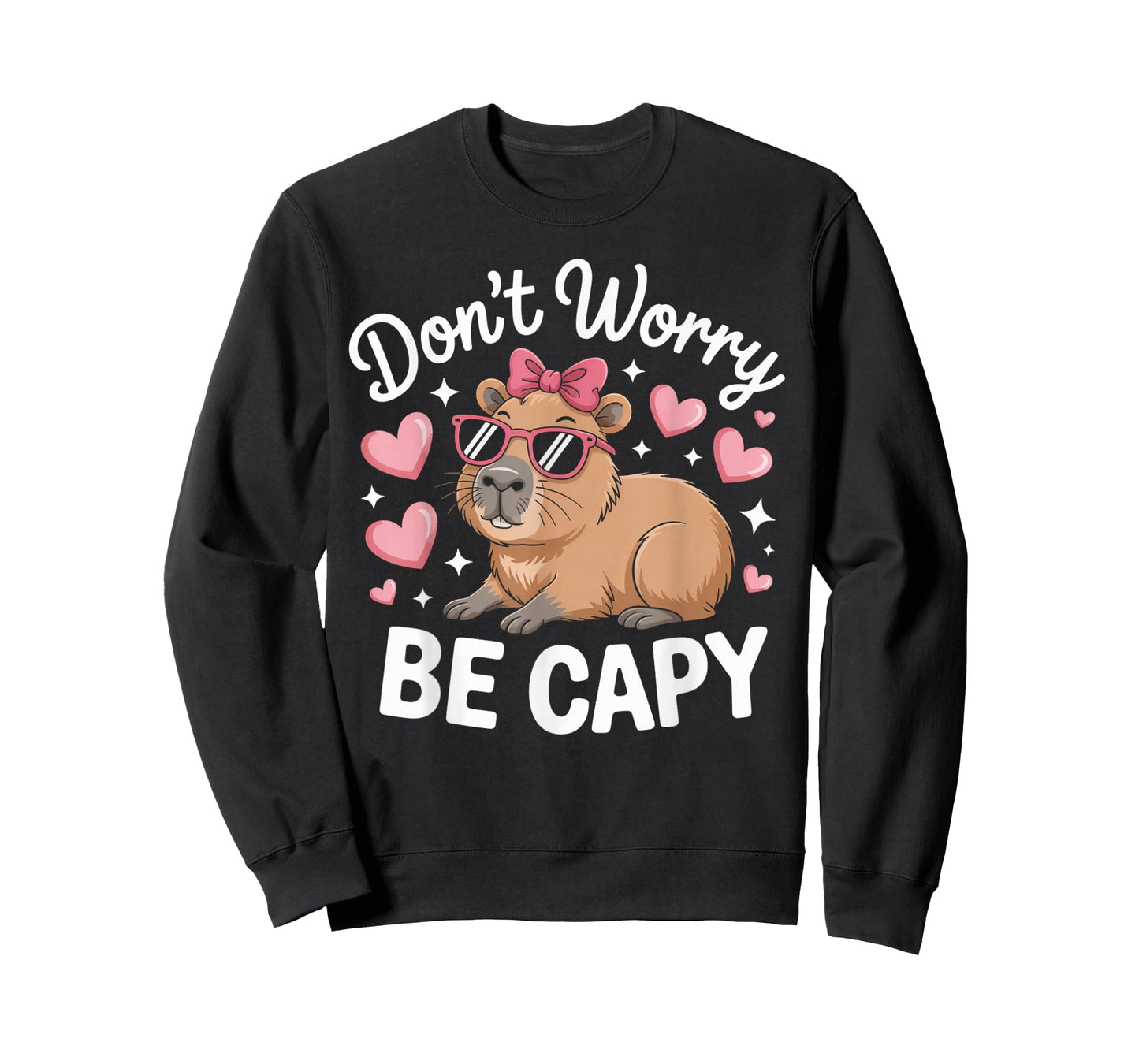 Funny Don't Worry Be Capy Kids Youth Womens Girl Capybara T-Shirt