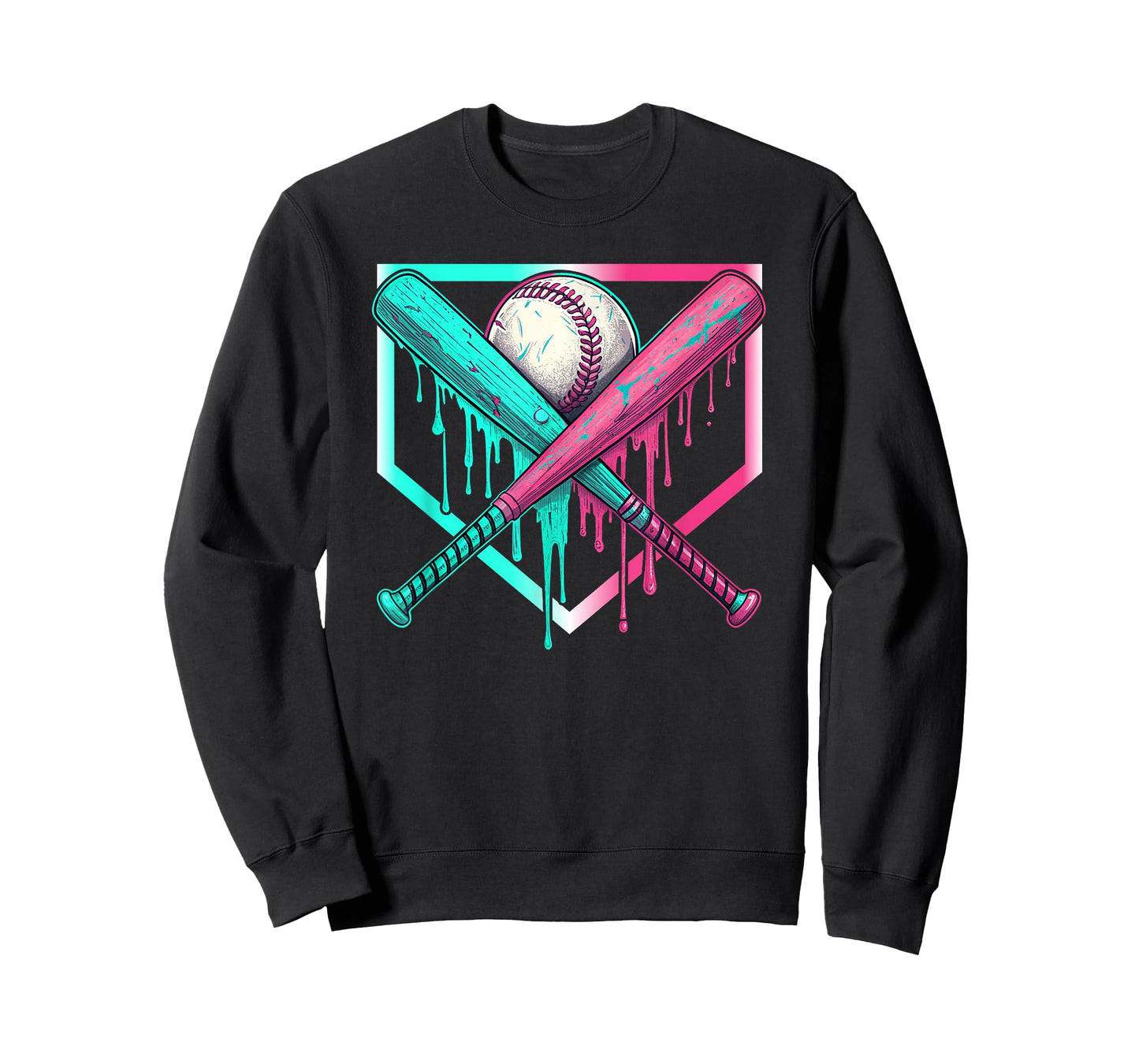 Baseball Drip Home Plate Boys Ice Cream Dripping Lifestyle T-Shirt