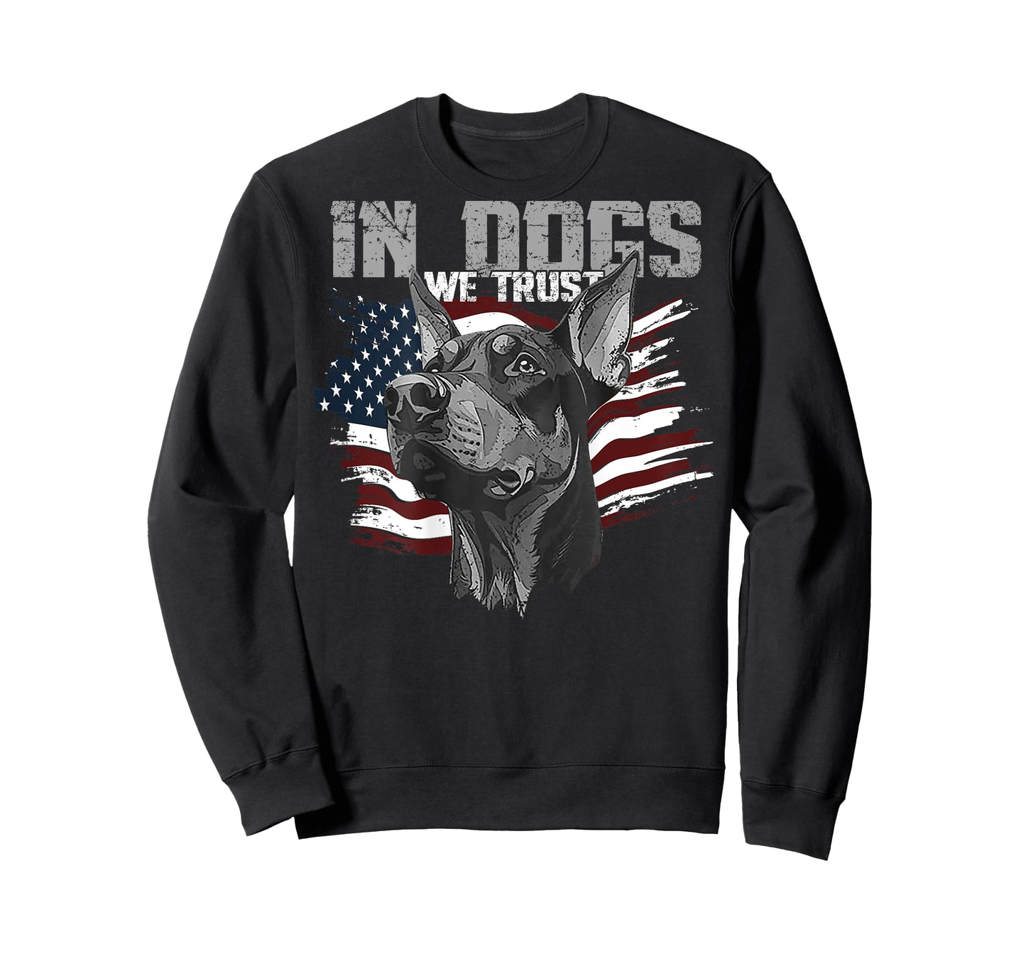 Doberman Pinscher In Dogs We Trust (on back) T-Shirt