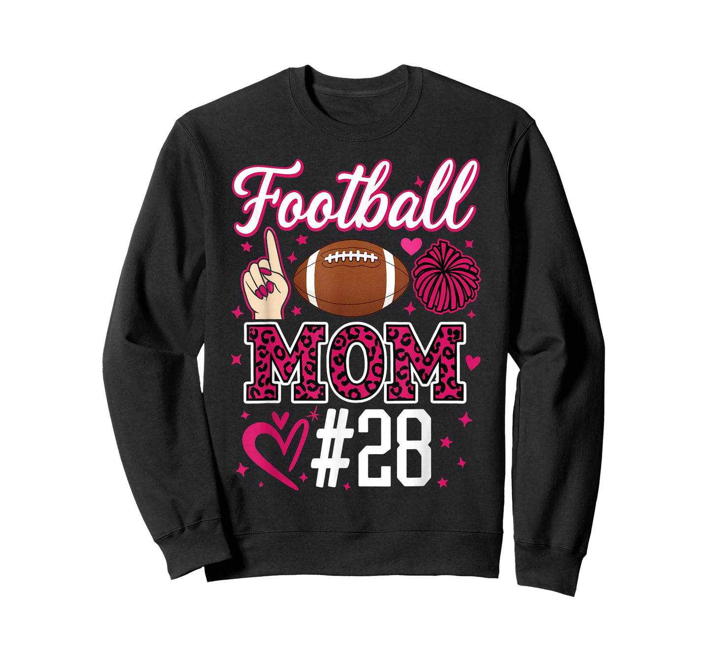 Football Mom #28 Funny Mother Woman Supporter Girl Son Fan T-Shirt
