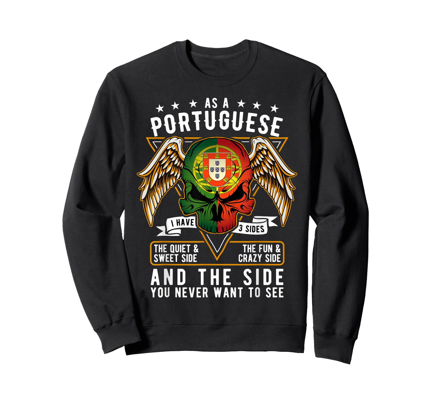 Portugal Flag Skull Patriotic Portuguese Roots DNA Heritage T-Shirt
