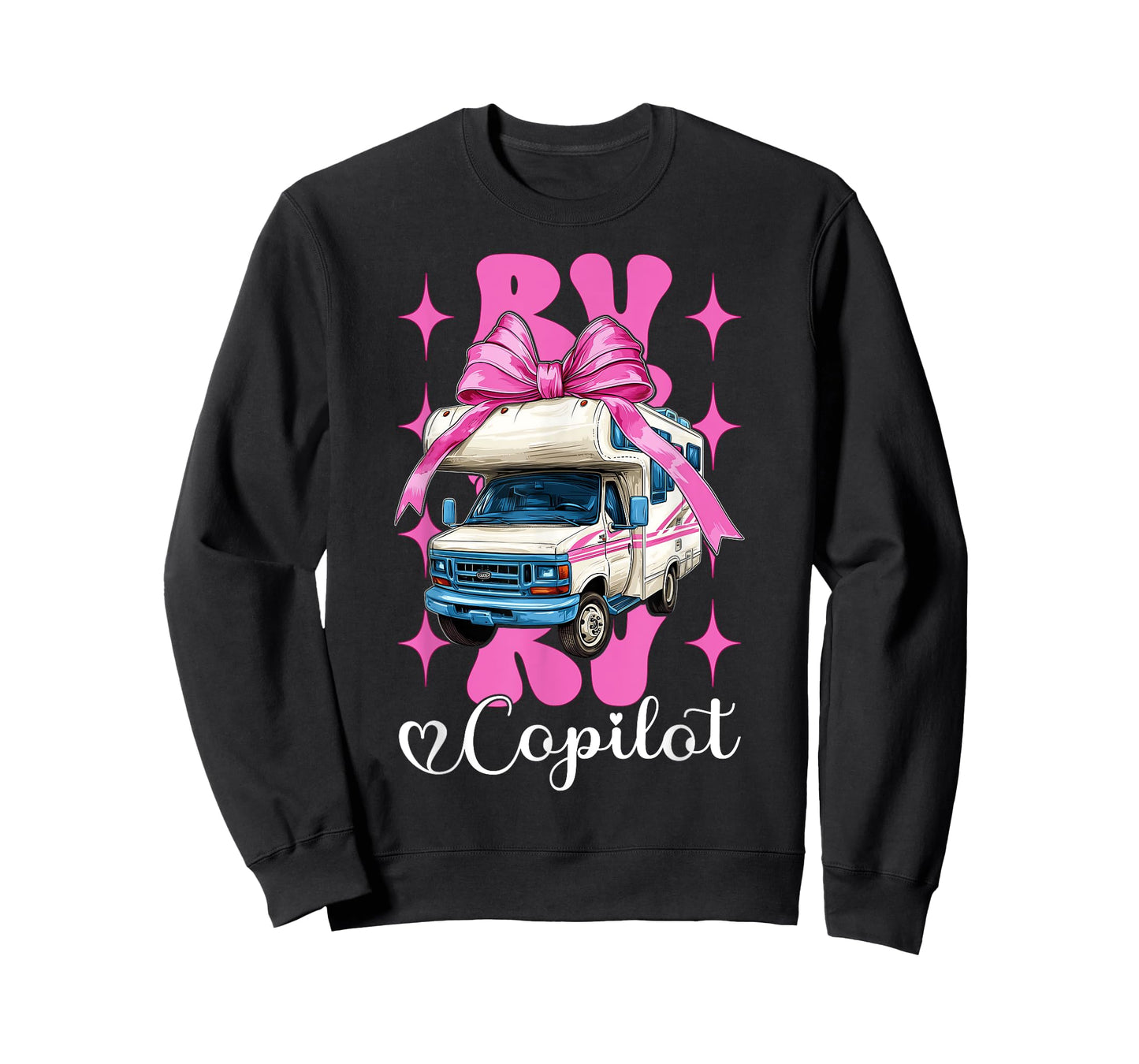RV Copilot RV Camping Camper Motorhome Girl Mom Coquette Bow T-Shirt