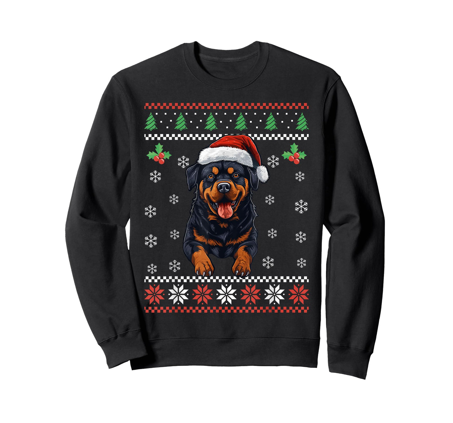 Rottweiler Dog Ugly Christmas Sweater Xmas For Adults Kids T-Shirt