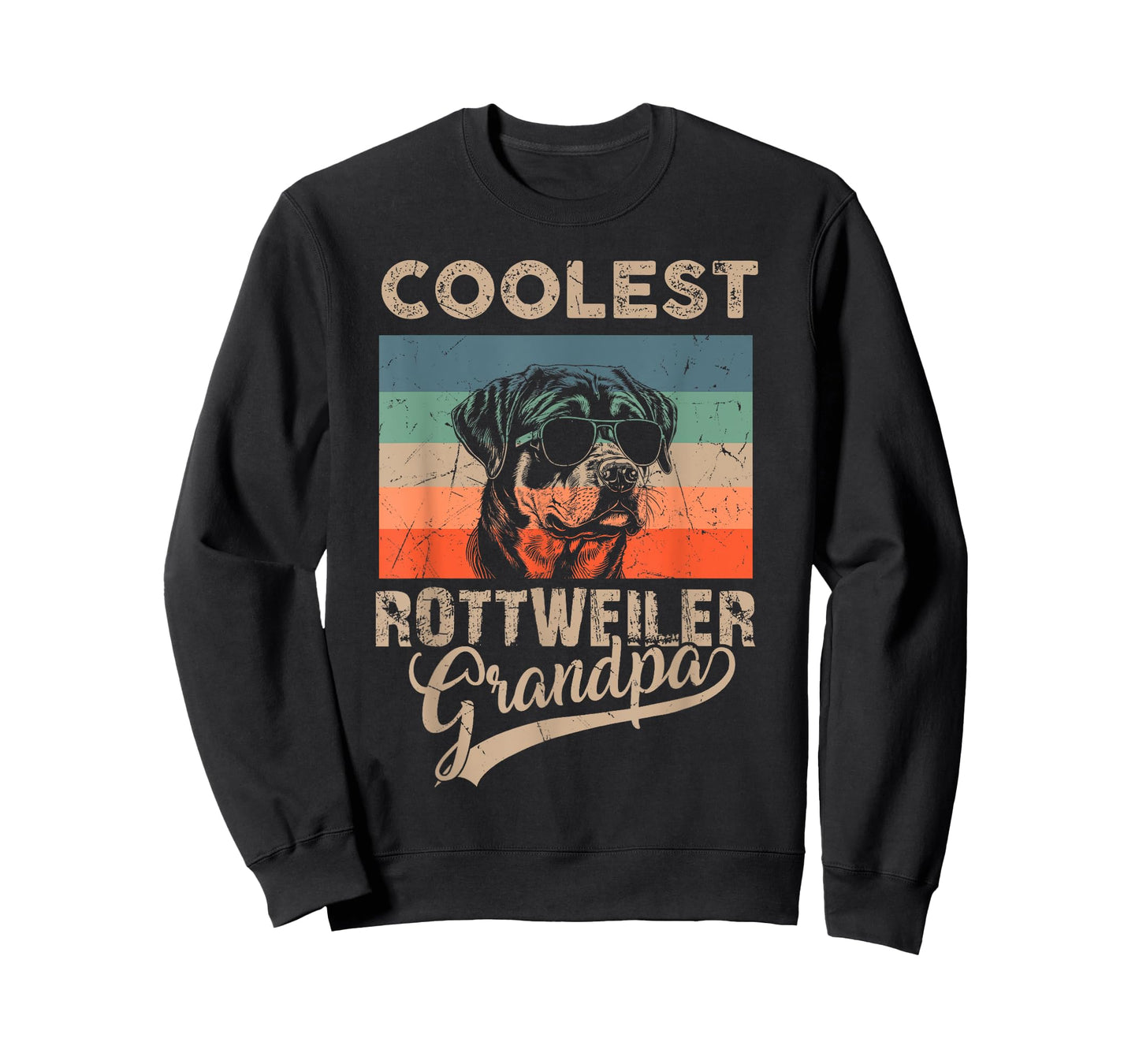 Coolest Rottweiler Grandpa Men Gifts Funny Dog Grandpa Retro T-Shirt