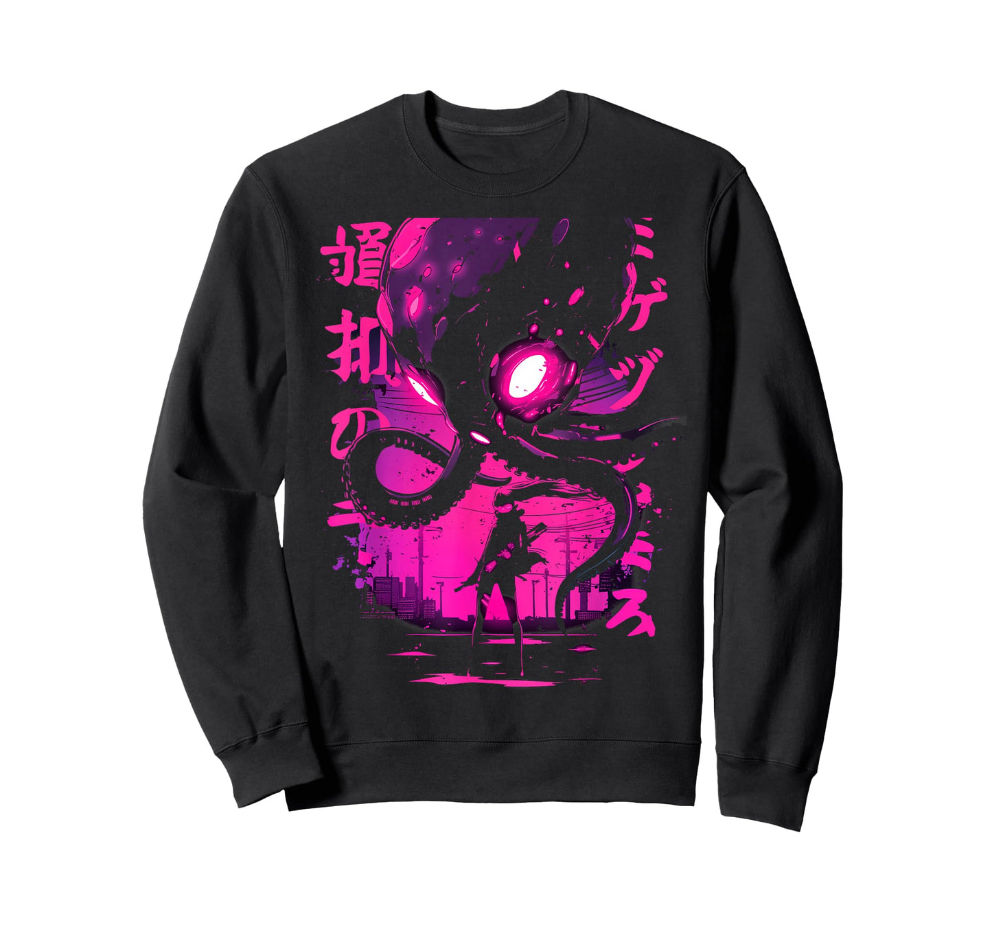 Cyberpunk Anime Girl Kaiju Octopus Manga Gothic Japanese T-Shirt