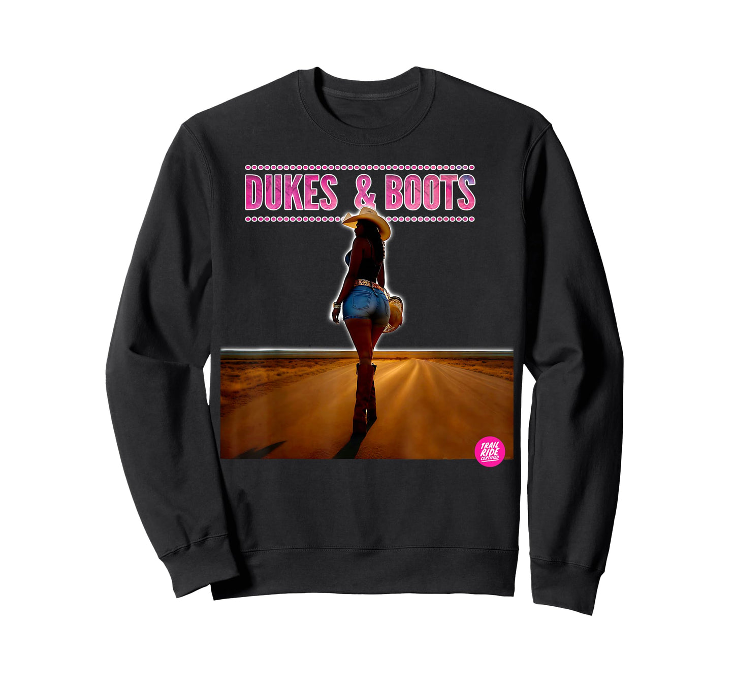 TRAIL RIDE SHOP DUKES AND BOOTS T-Shirt, Small, Black