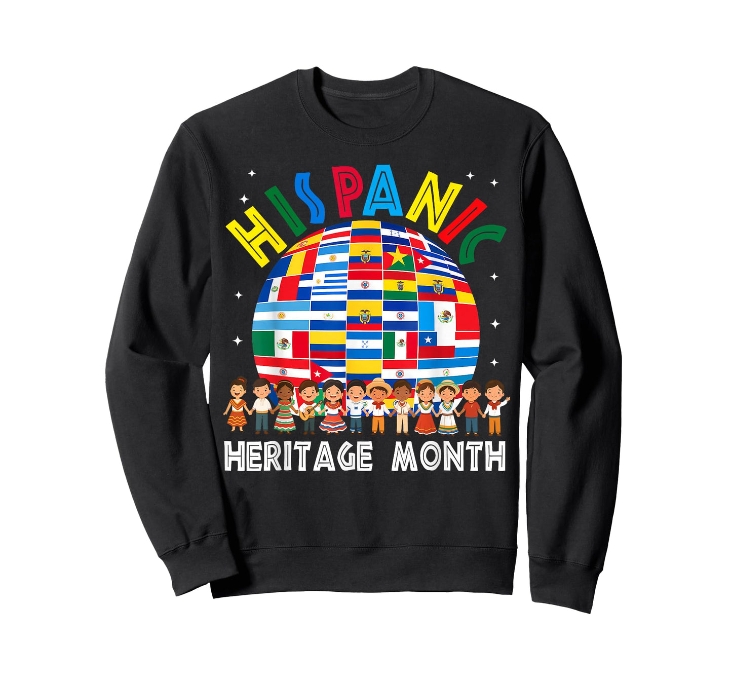 Hispanic Heritage Month Latino Countries Flags Sunflower T-Shirt