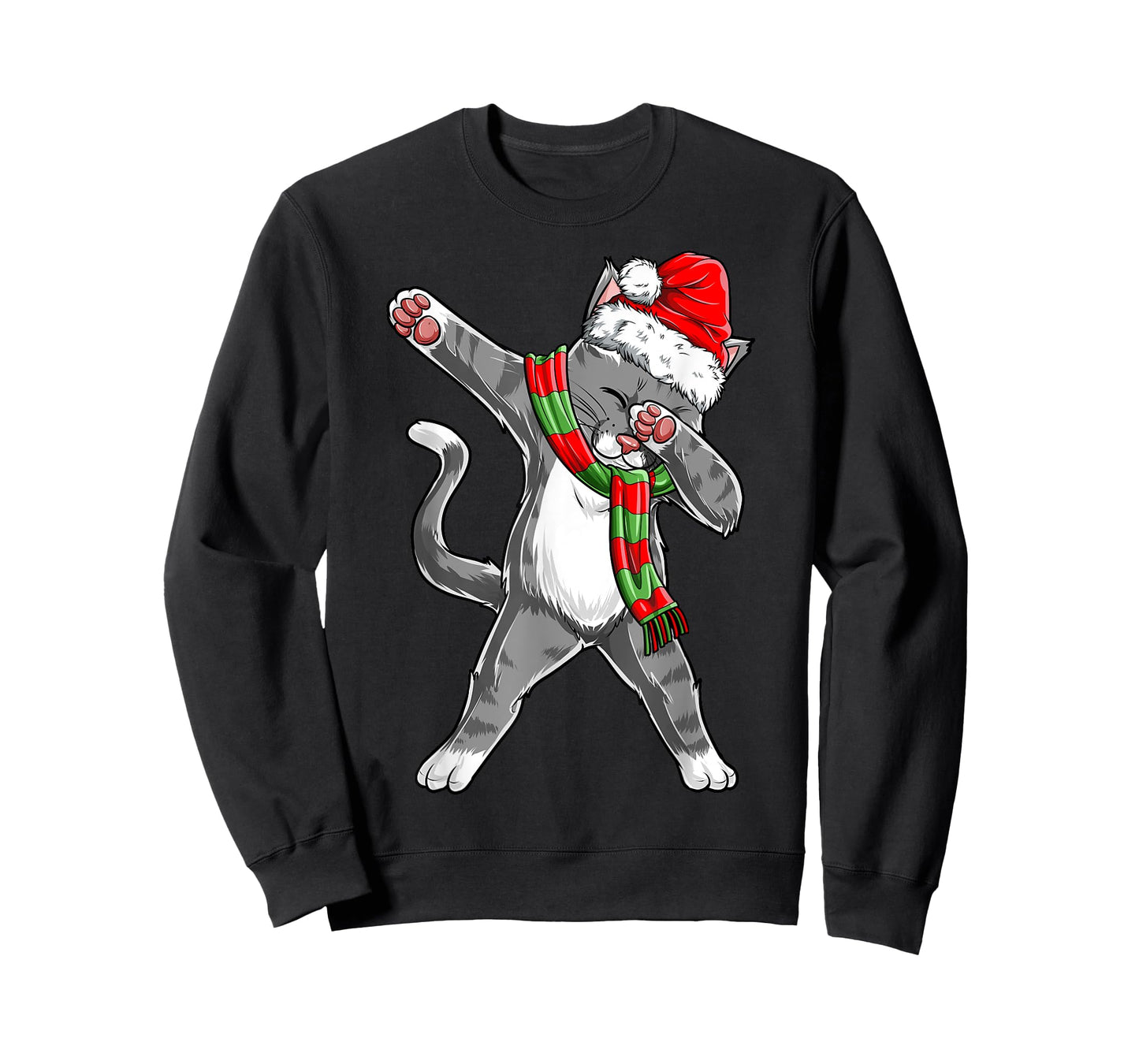 Dabbing Cat Santa Christmas Gift Kids Boys Girls Catmas Xmas T-Shirt