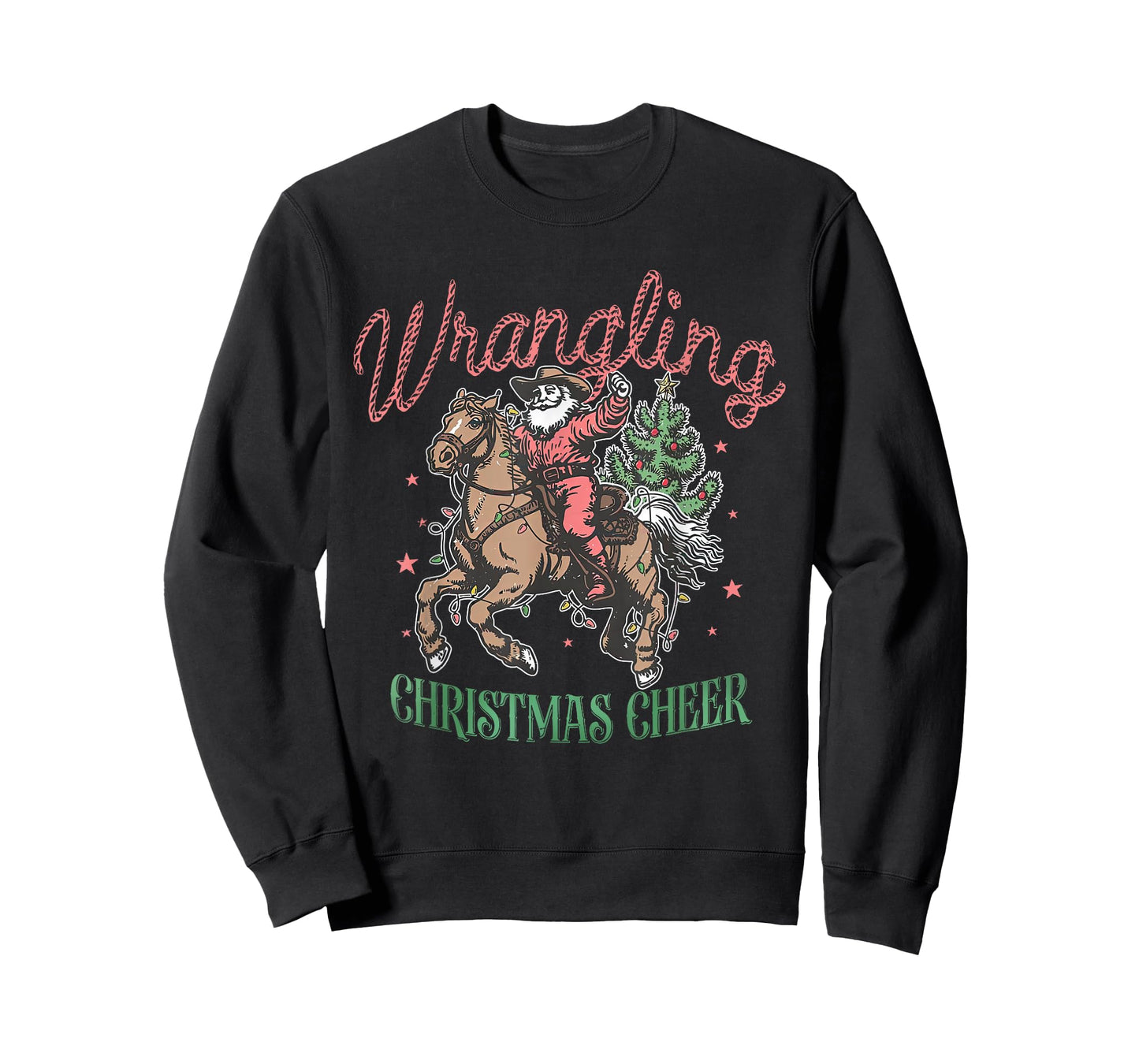 Western Christmas Wrangling Christmas Cheer Cowboy Santa T-Shirt