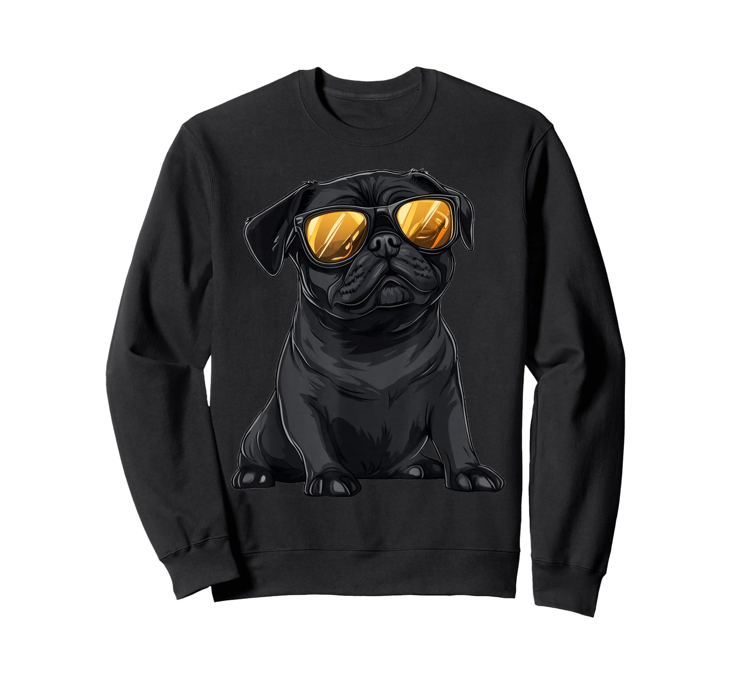 Black Pug Wearing Sunglasses Dog T-Shirt