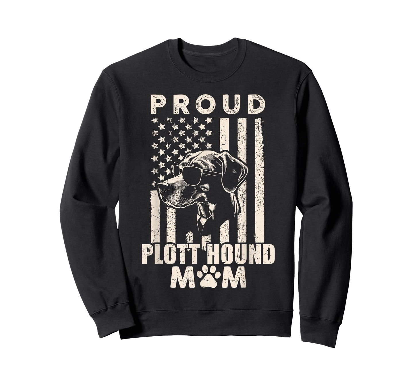 Proud Plott Hound Mom American Flag Patriotic Dog Owner Xmas T-Shirt