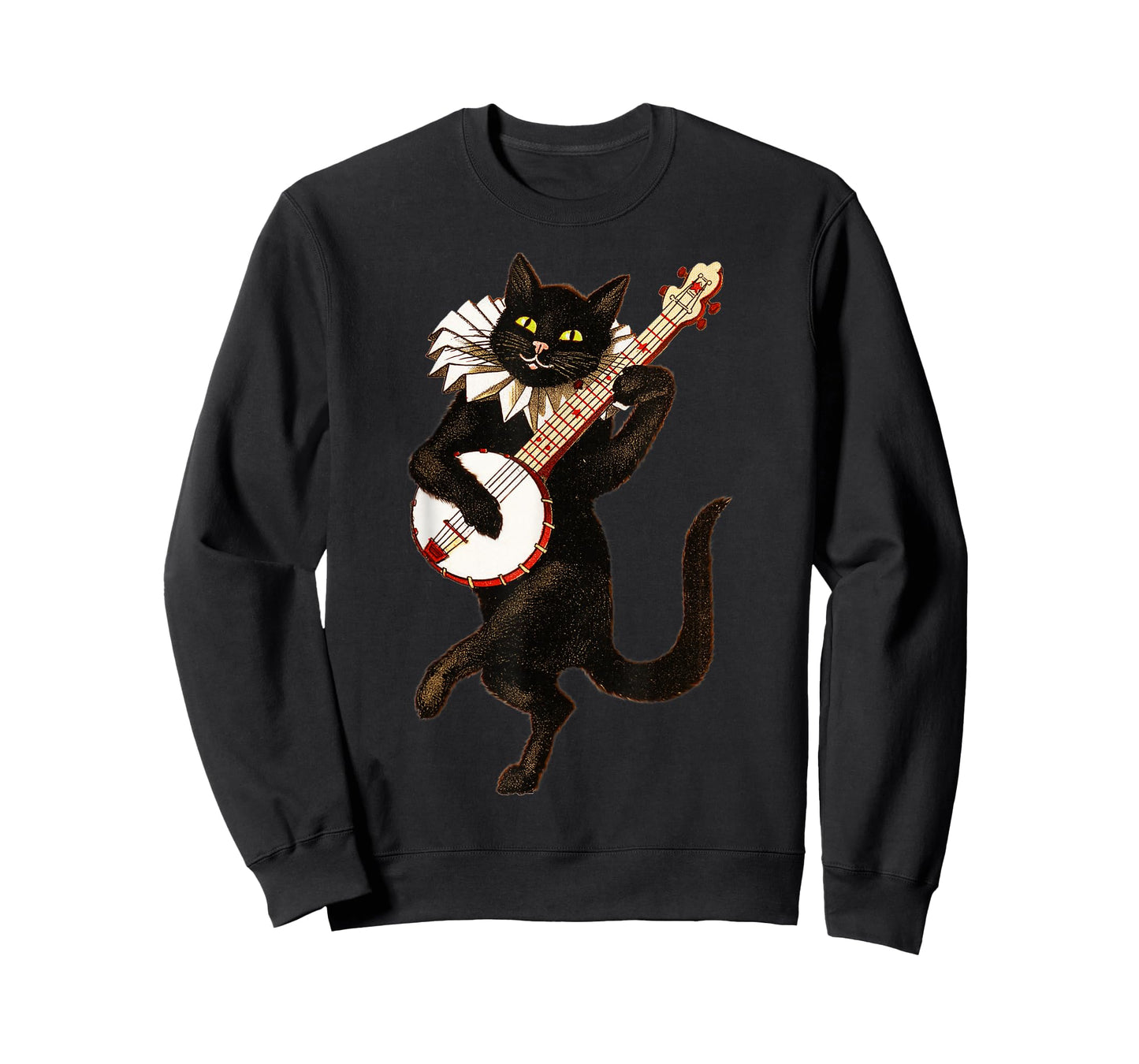Vintage Silly Weird Cat Playing Banjo Country Cat Lover T-Shirt
