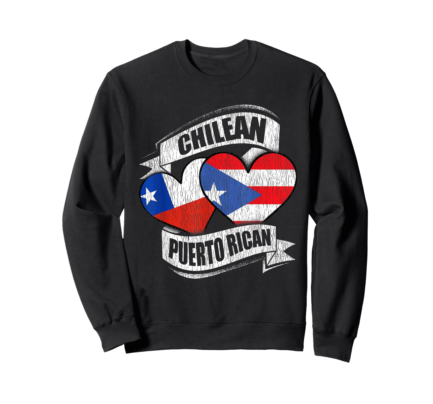 Chilean Puerto Rican Hearts Chile Puerto Rico Flags T-Shirt