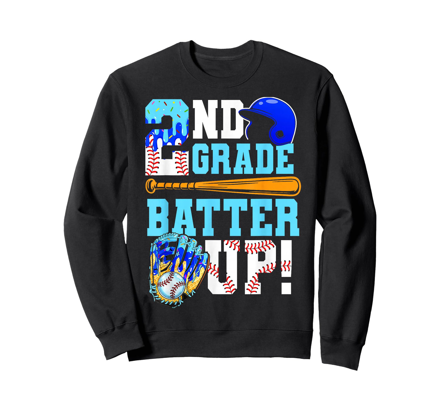 2nd Grade Back To School Baseball Drip Ice Cream Batter Up T-Shirt