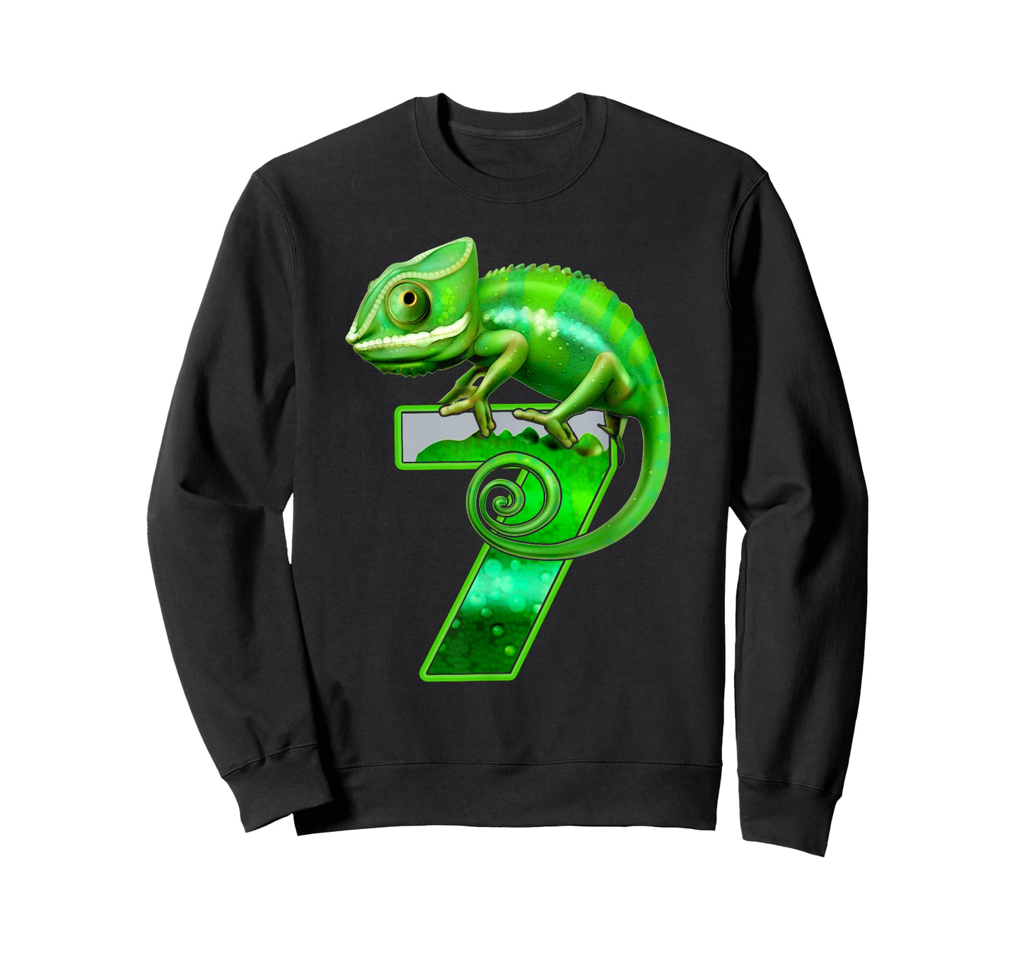 Kids 7 Years Old Lizard 7th Birthday Party Chameleon T-Shirt