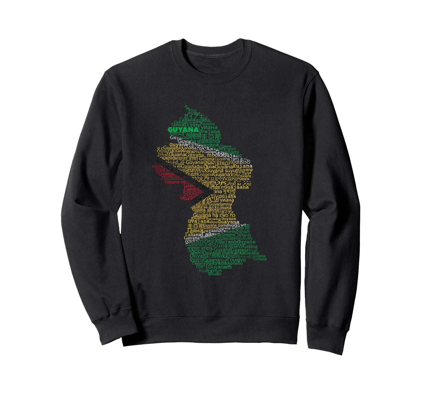 Guyana Map, Guyanese flag, Guyana in world languages T-Shirt