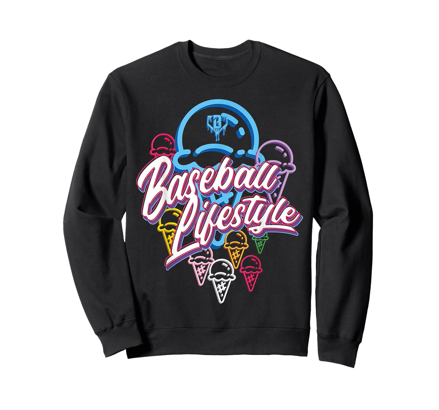 Baseball Lifestyle Home Plate Ice Cream Drip Men Boys Youth T-Shirt