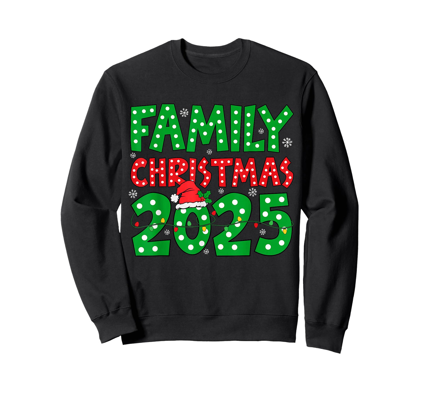 Merry Christmas 2025 Lights Red Santa Xmas Family Men Women T-Shirt