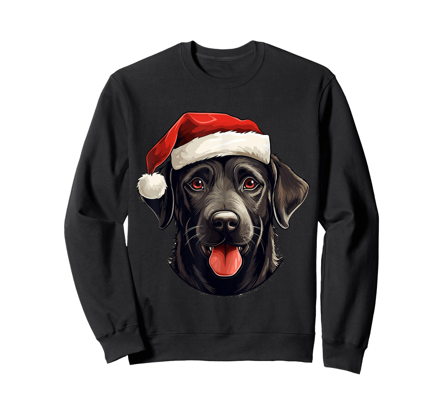 Labrador Retriever Dog Designs Unisex-Adults T-Shirt Small Black Cartoon Christmas