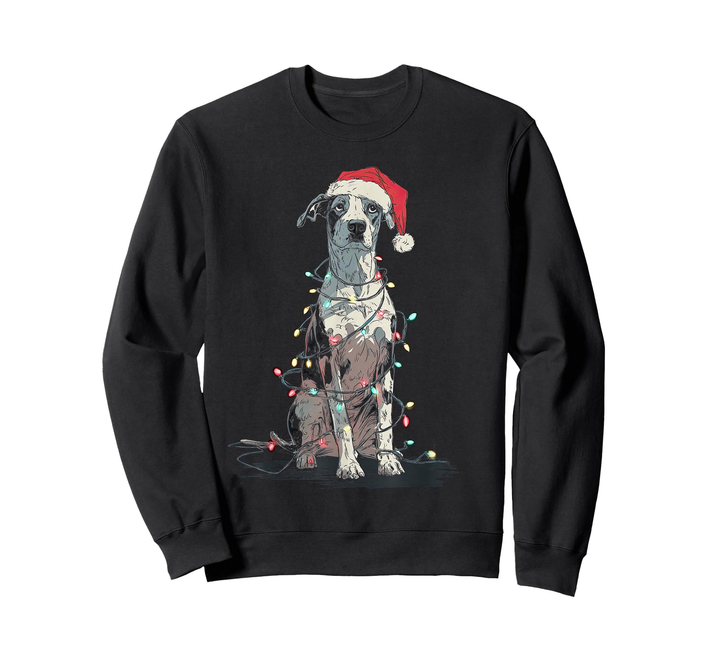 Funny Catahoula Leopard Dog Christmas Graphics Lights Lover T-Shirt