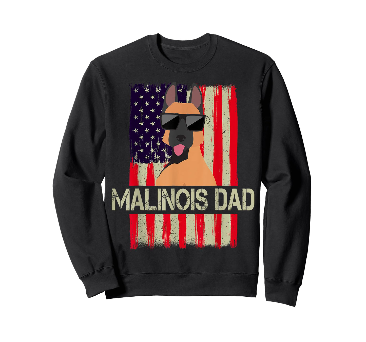 Funny Belgian Malinois Dad American Flag 4th Of July T-Shirt for Men