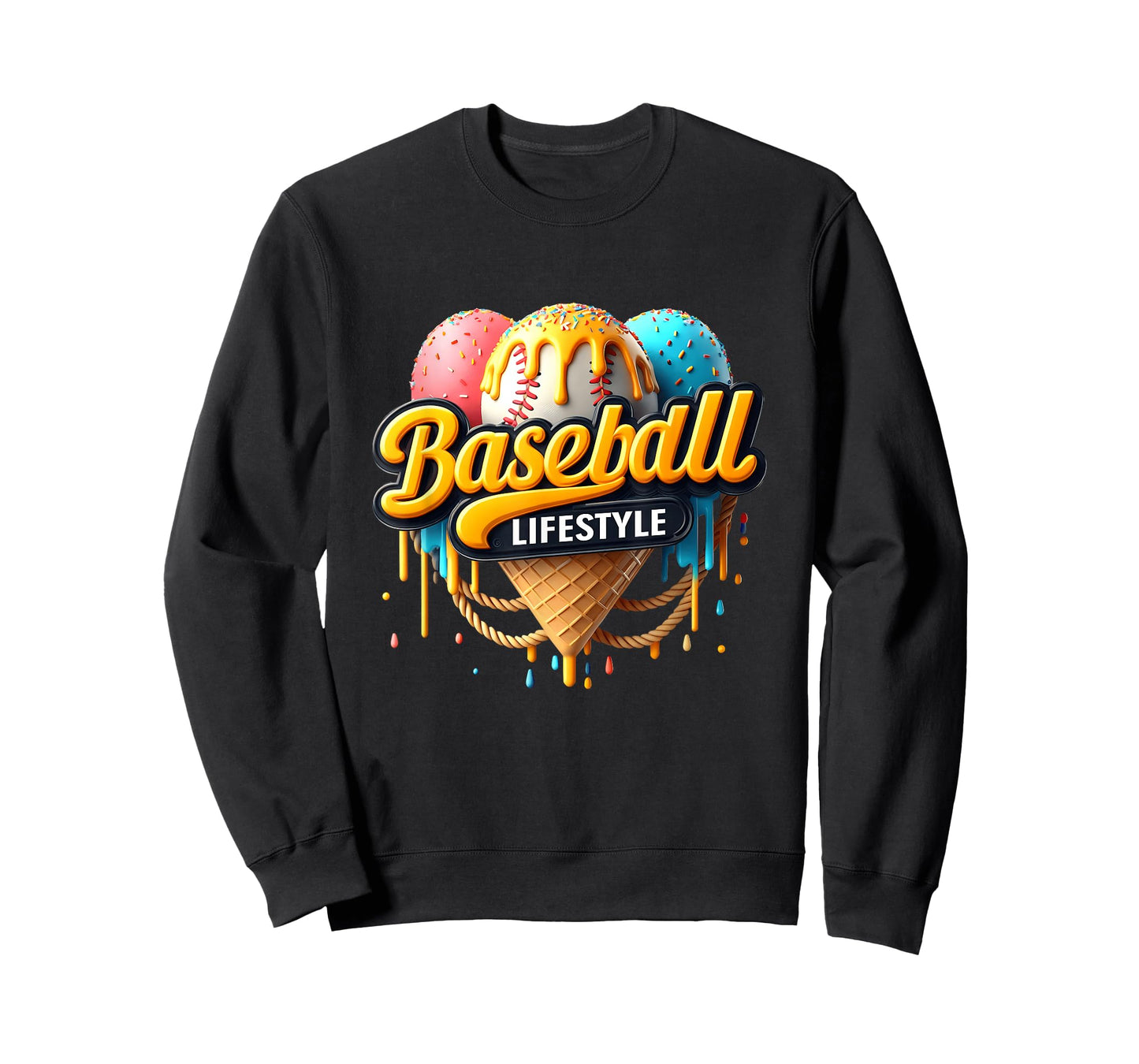 Baseball Lifestyle 101 Youth Baseball Drip Icecream T-Shirt