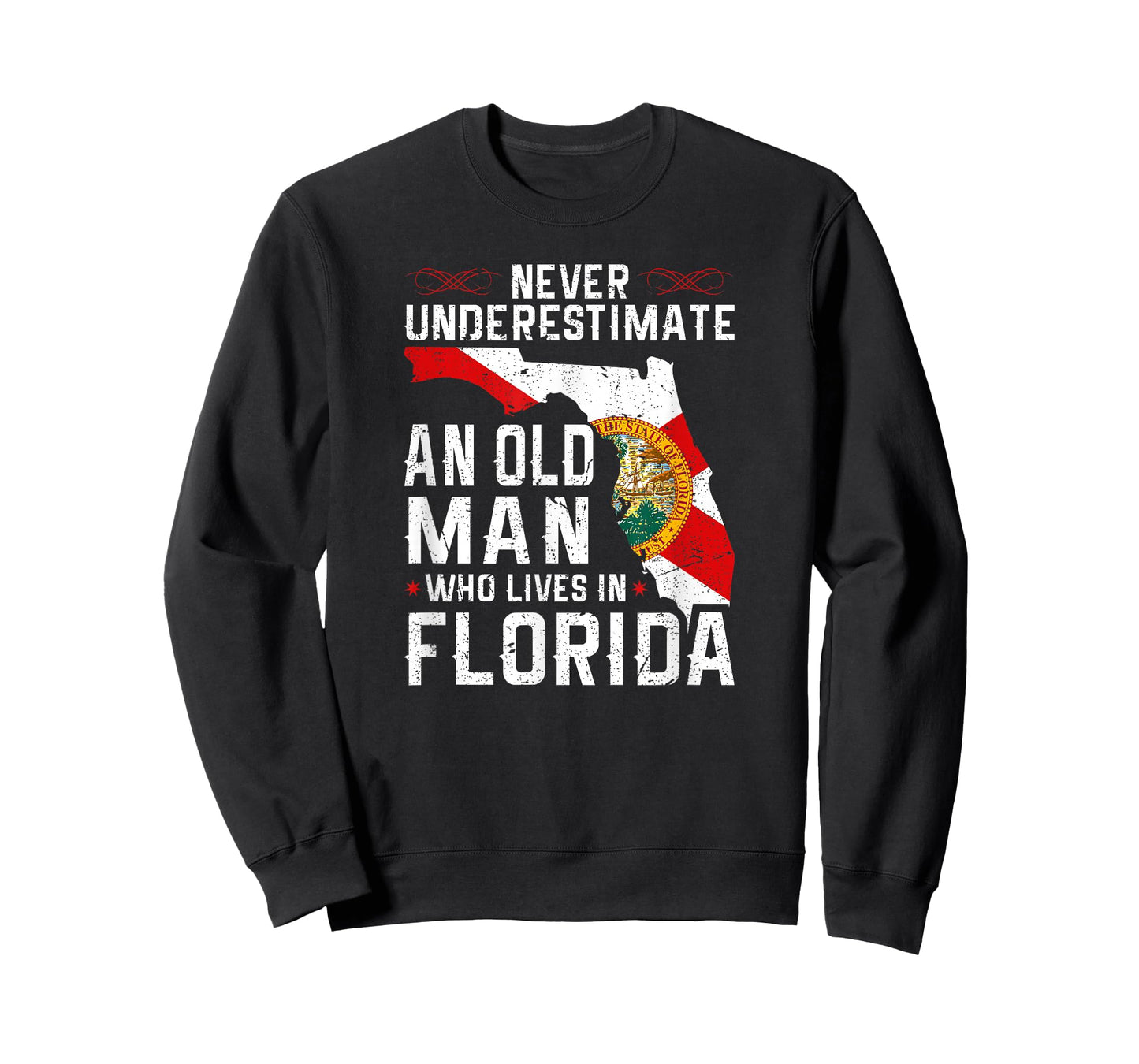 Flag Florida Home Old Man Flo Grown T-Shirt