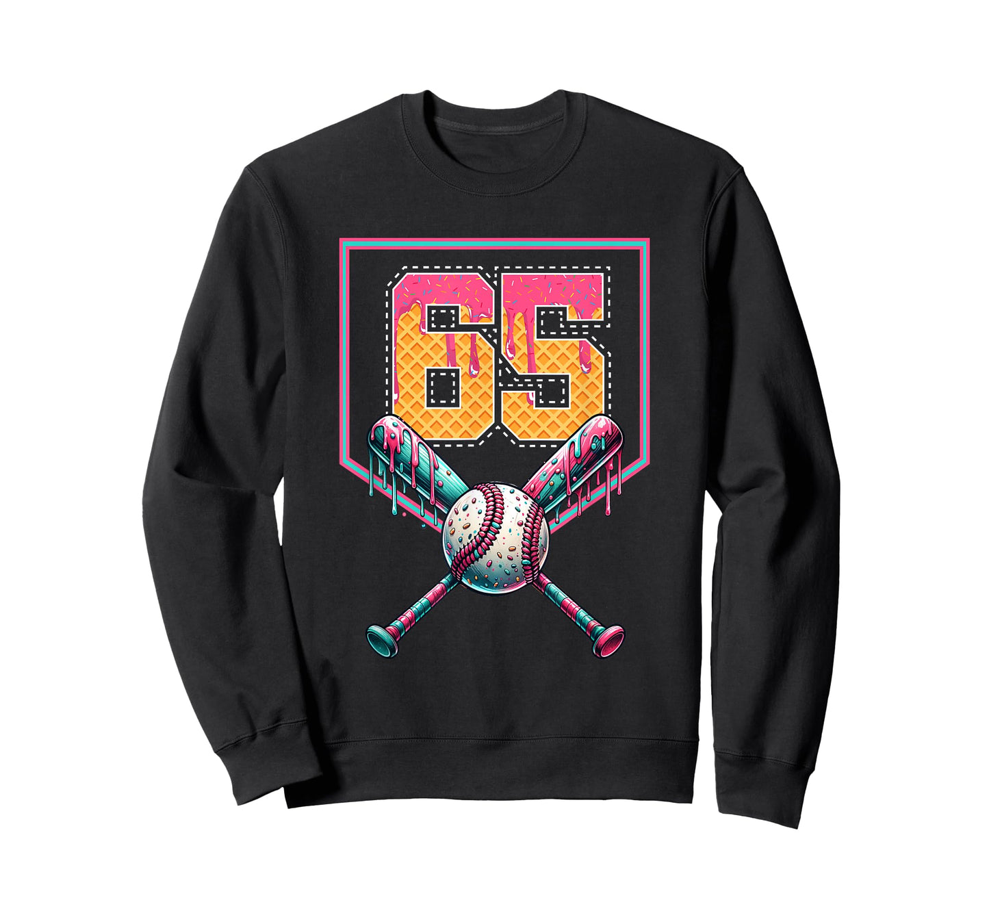 Baseball Drip Number 65 Player Or 65th Birthday T-Shirt