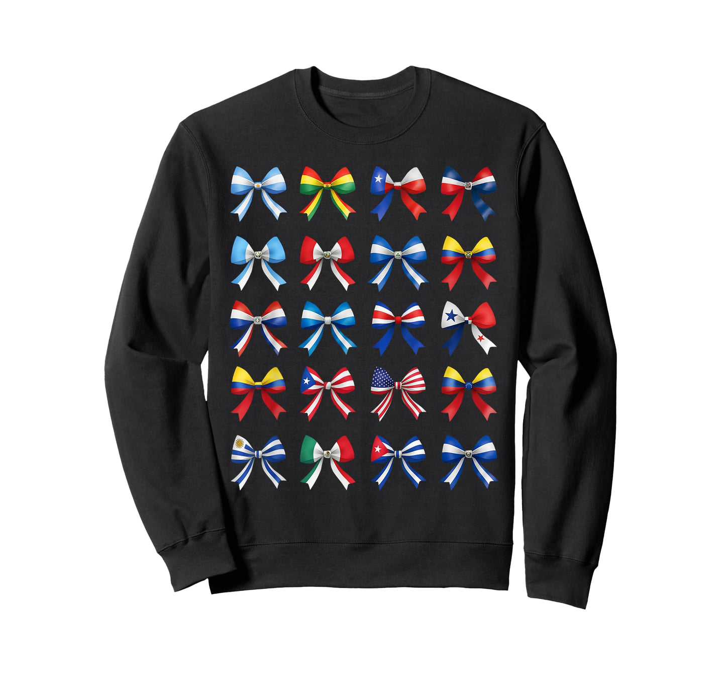 Hispanic Heritage Month Countries Flags Maestra Coquette Bow T-Shirt