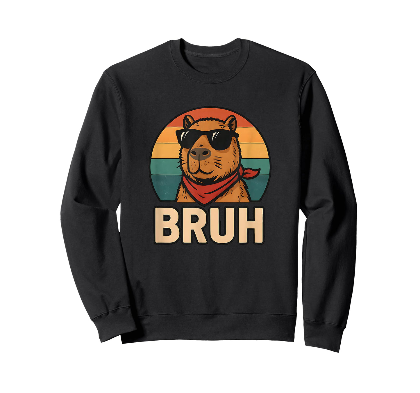 Vintage Capybara Bruh with Sunglasses and Bandana Retro T-Shirt