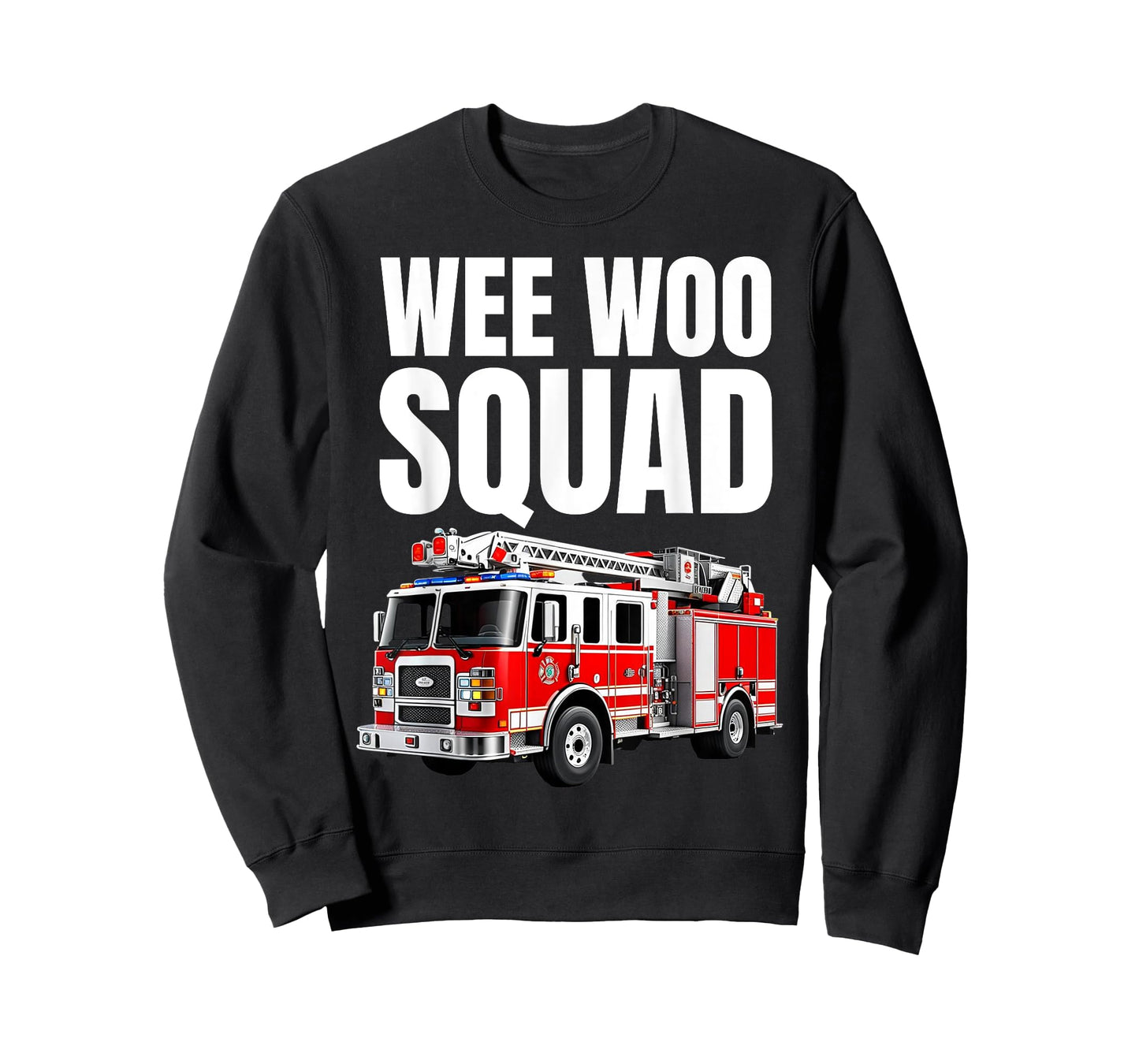 Funny Wee Woo Squad Fire Truck Design for Kids and Adults T-Shirt