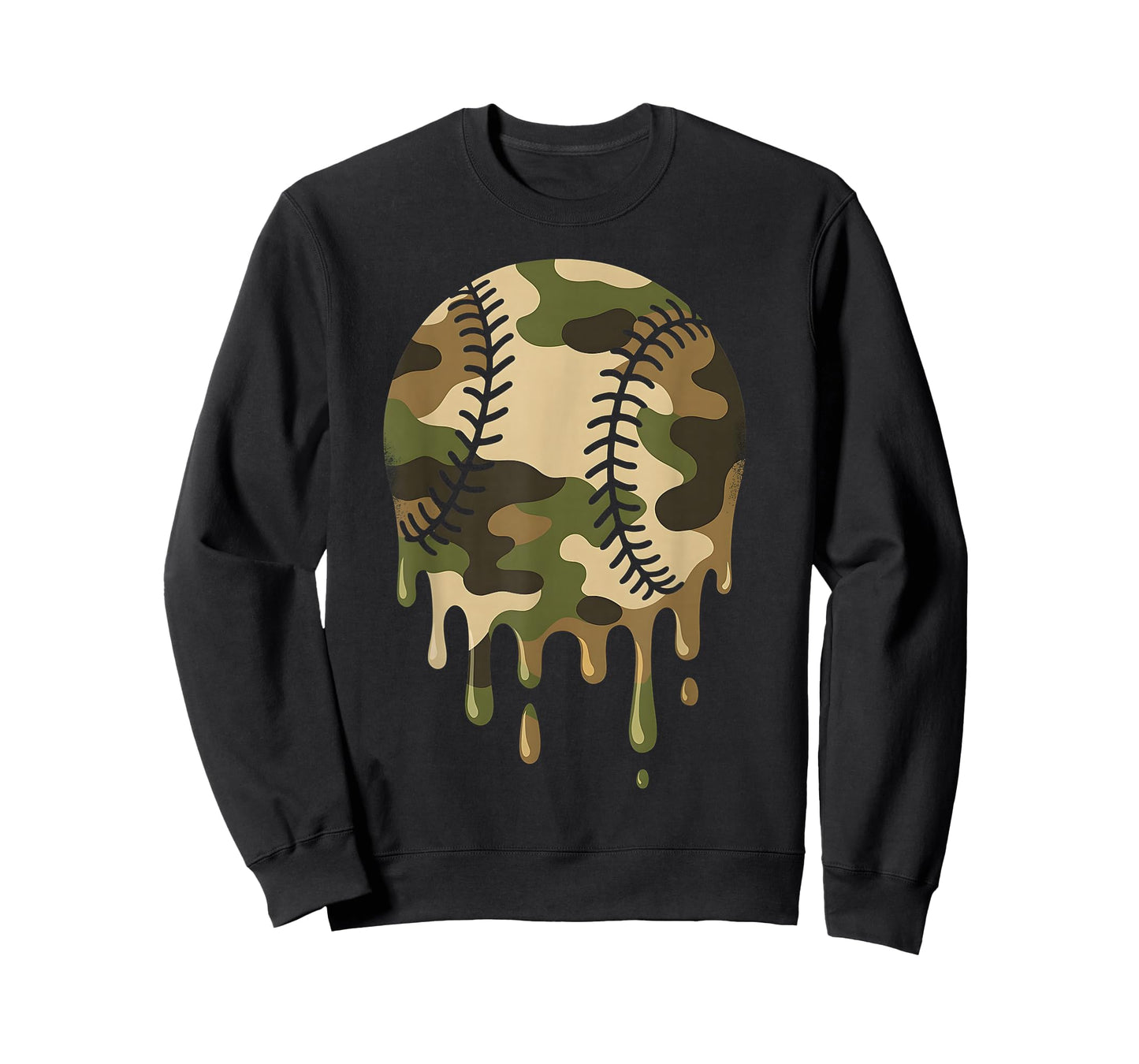 Baseball Drip Camo Boys Men Military Sports Cool Game Day T-Shirt