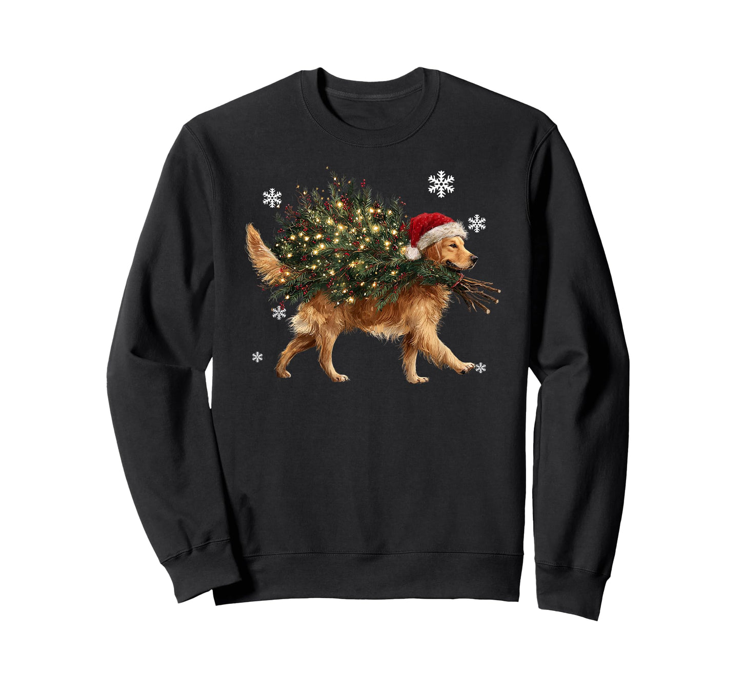 Funny Golden Retriever Dog Christmas Tree Pet Lover Xmas T-Shirt