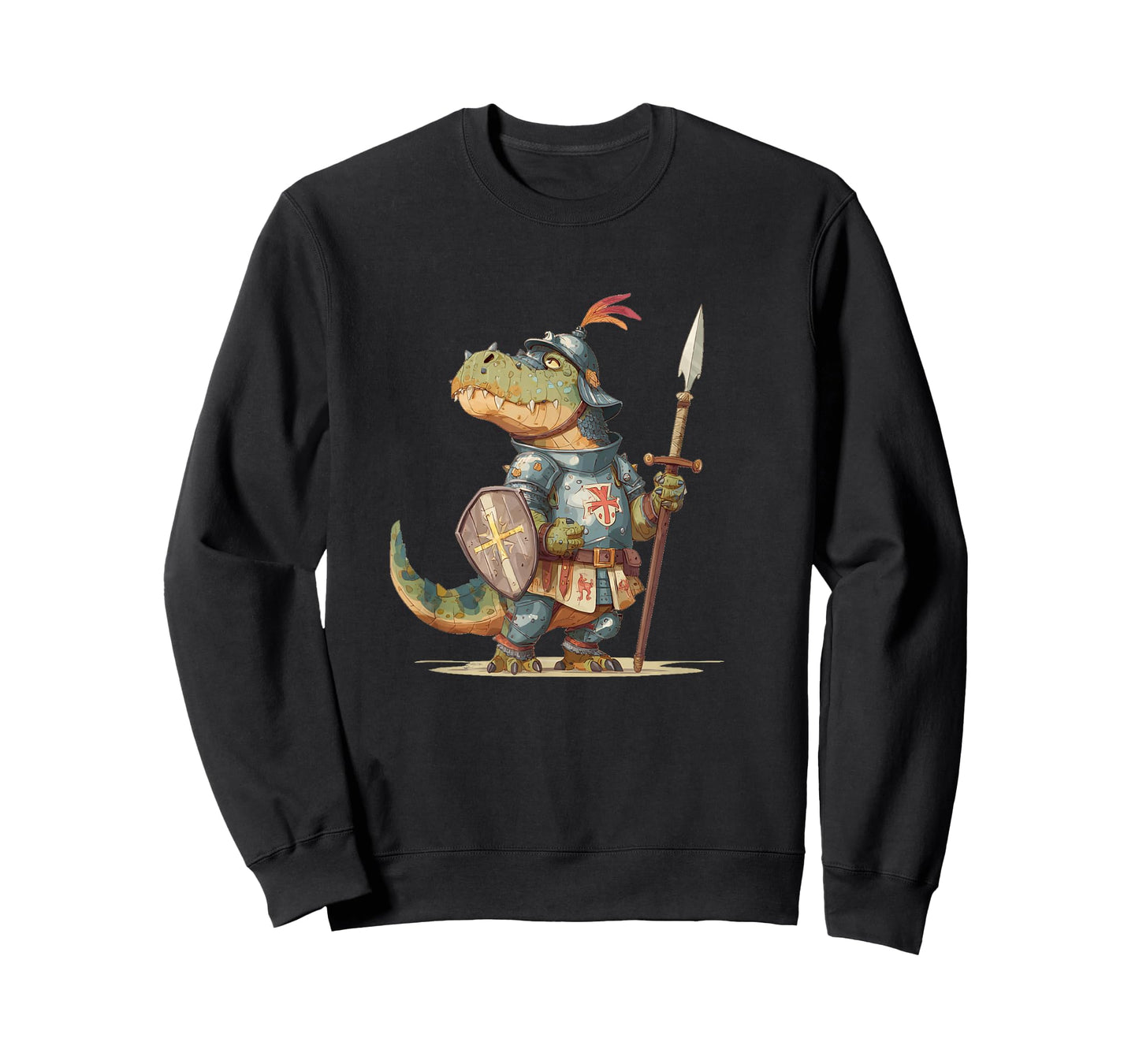 Cool Dinosaur Guard in Knight Costume for Boys and Girls T-Shirt