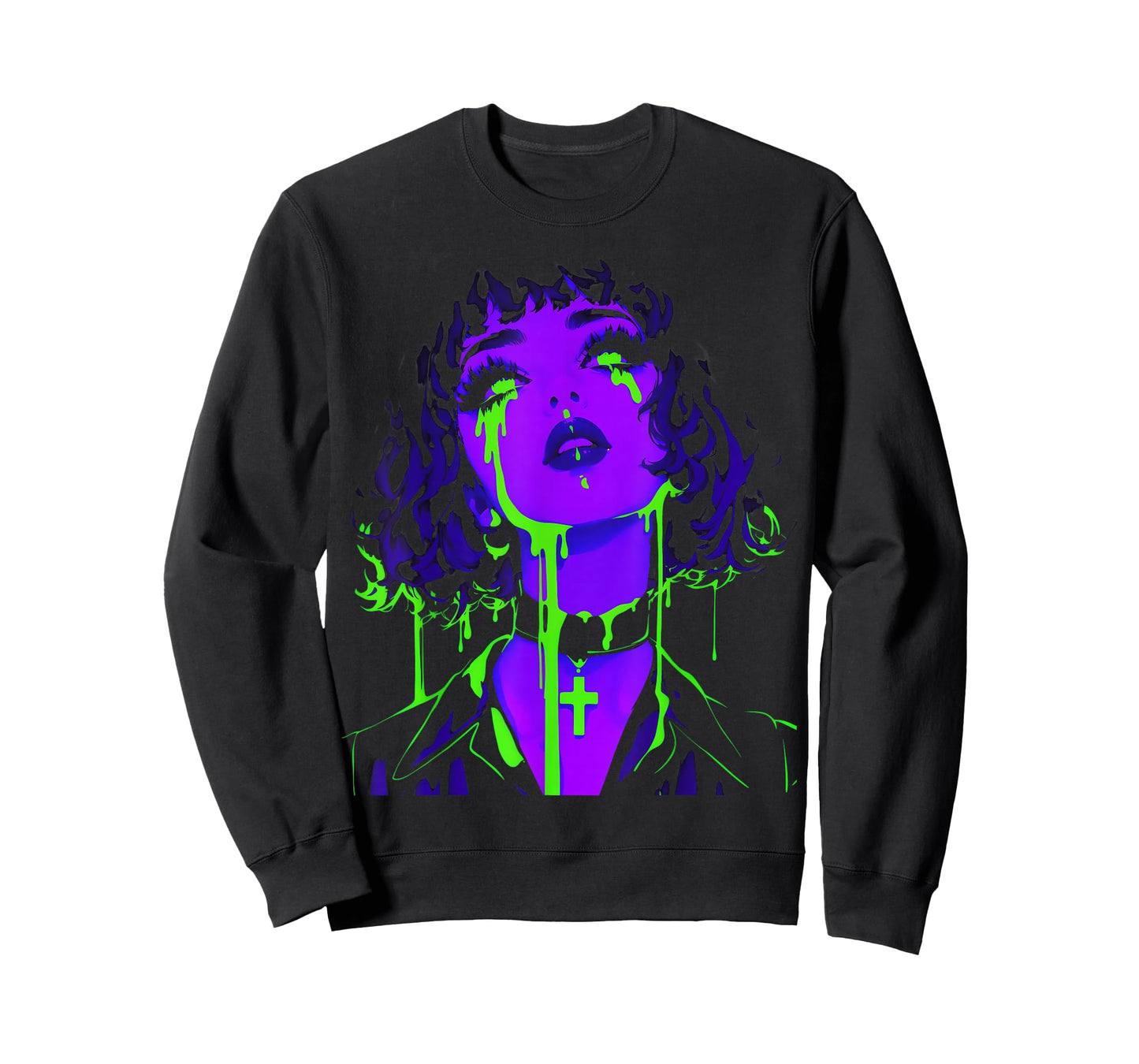 Cybergoth Cybercore Grunge Punk Goth Girl Alt Anime Manga T-Shirt