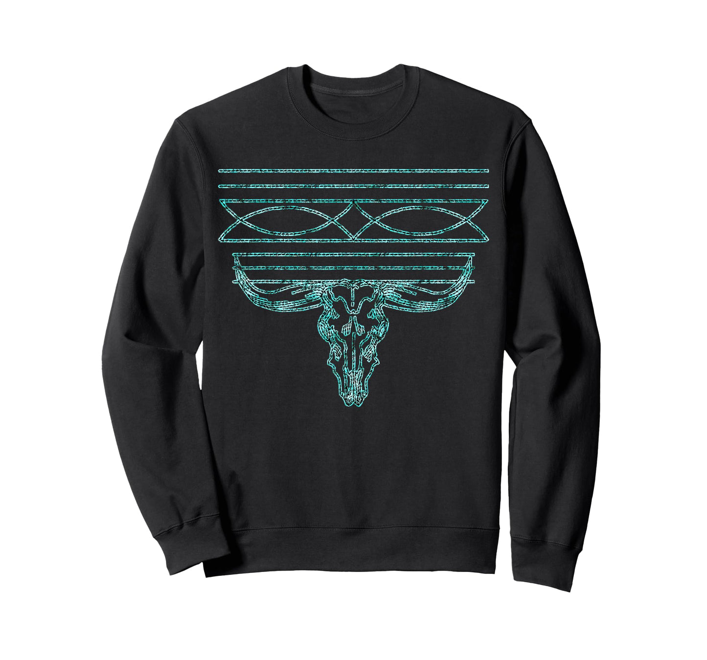 Retro Western Turquoise Boot Stitch Rodeo Cowgirl Womens T-Shirt