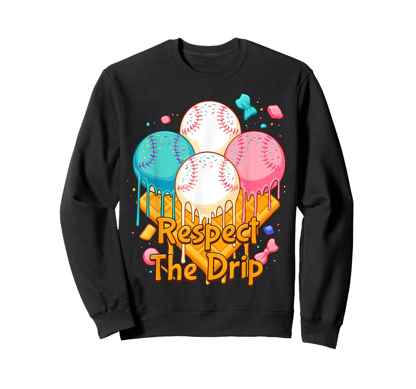 Respect The Drip Baseball Drip Boys Ice Cream Drip Youth T-Shirt