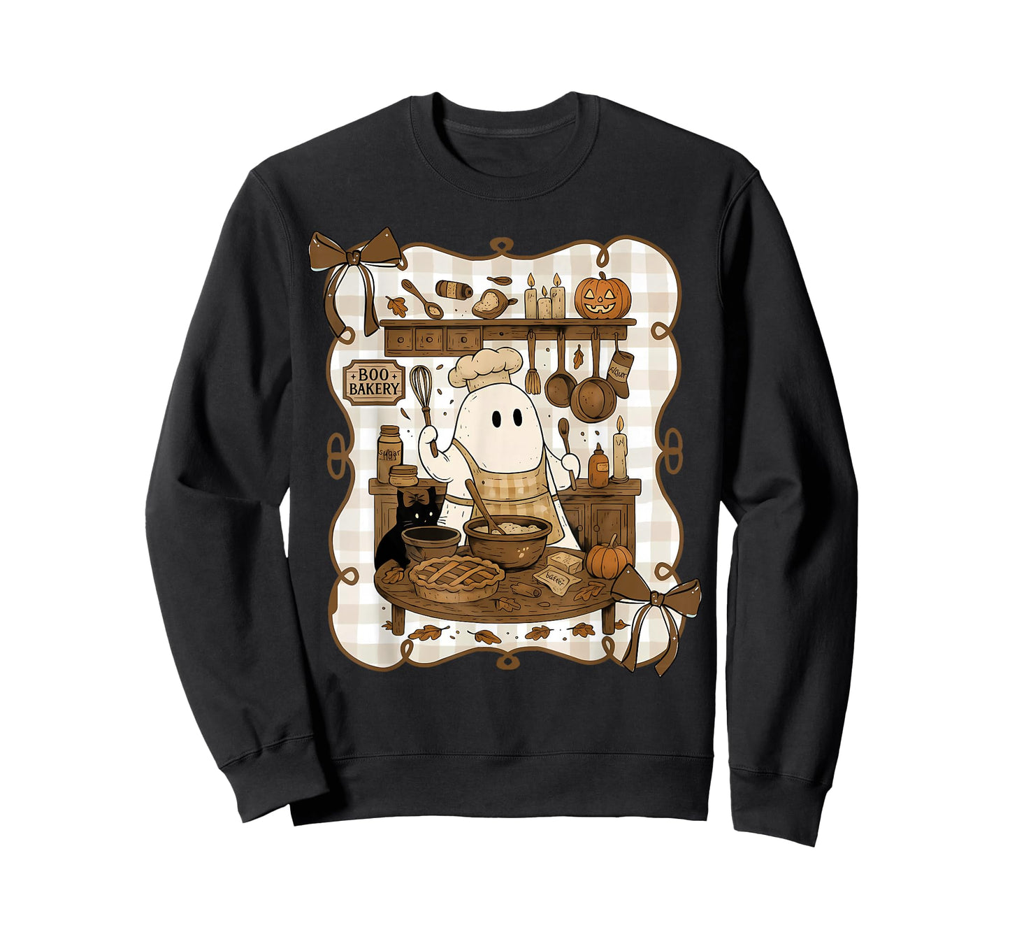 Coquette Halloween Ghost Baking Sourdough Bread Baker T-Shirt