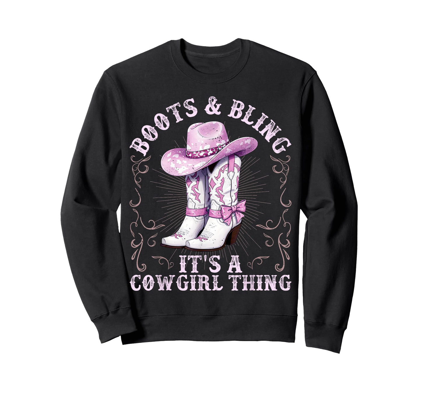Boots and Bling It’s A Cowgirl Thing Western Rodeo Cowgirls T-Shirt