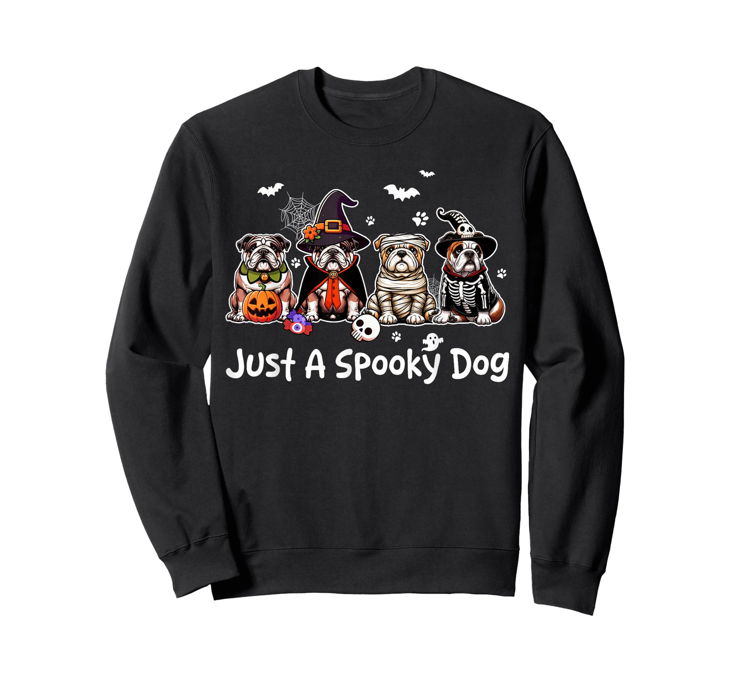 Just A Spooky Halloween Dog Group Bulldogs As Witch Mummy T-Shirt