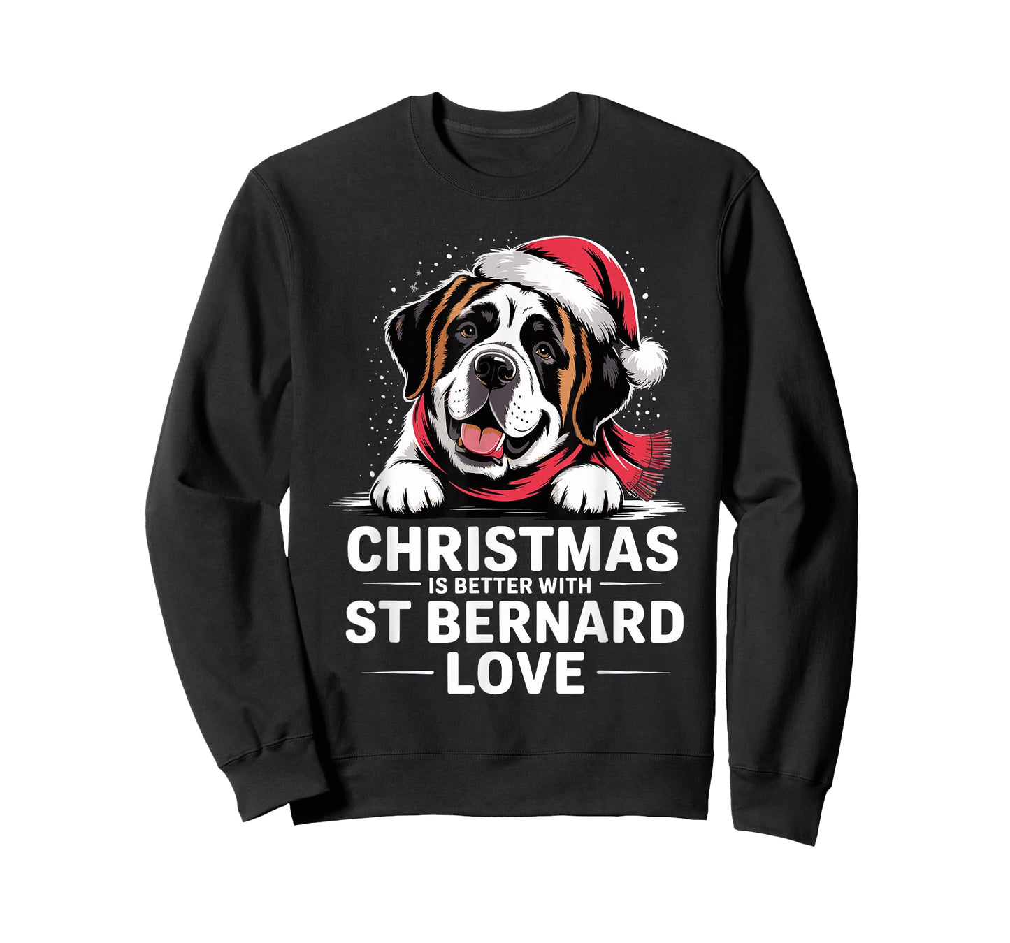 Cute Xmas Puppy Christmas is Better with Saint Bernard Love T-Shirt